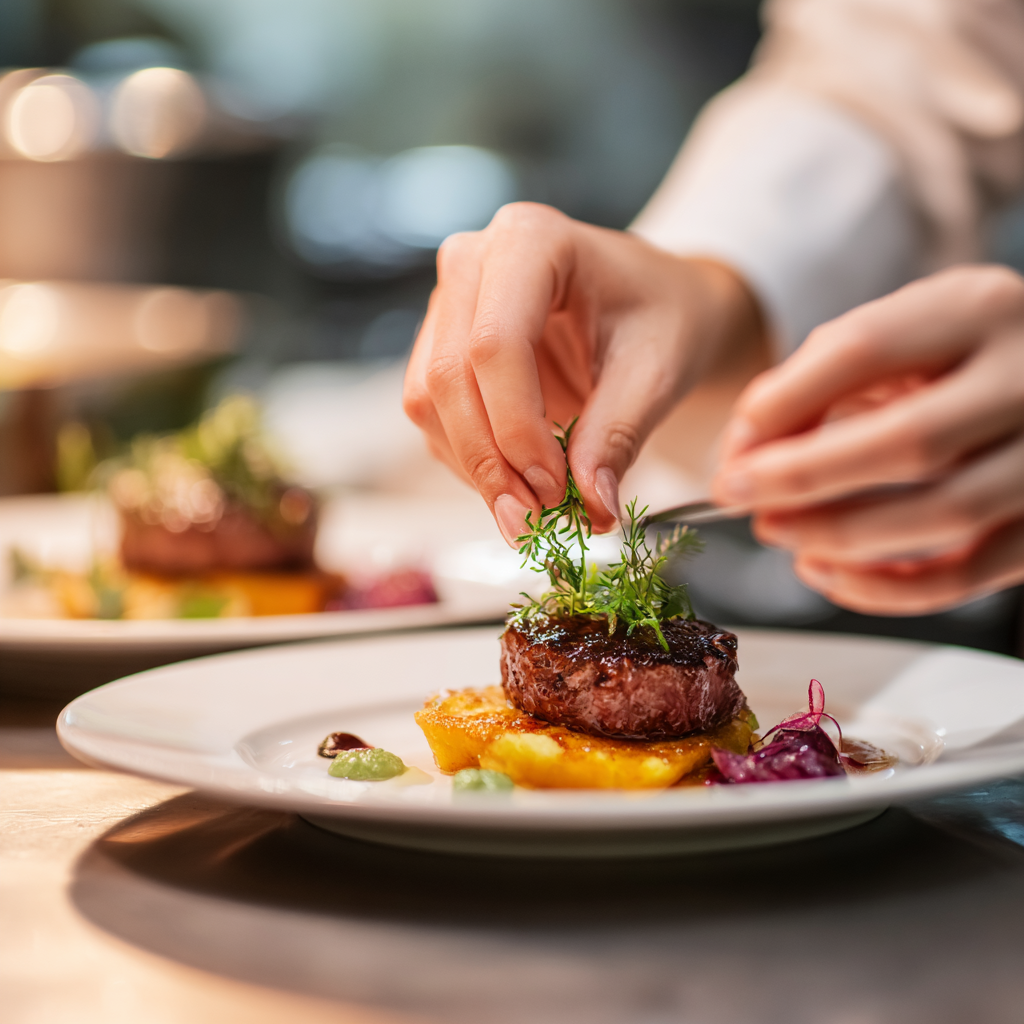 Chef Sarah working on new recipes