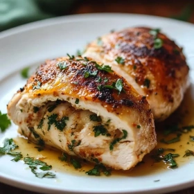 Cooking process for Cheesy Mushroom-Stuffed Chicken showing technique and proper timing
