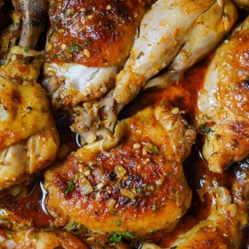 Step-by-step preparation of Savory Herb-Glazed Chicken Drumsticks showing ingredients and initial cooking steps