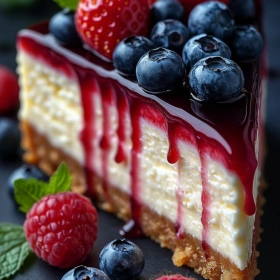 Step-by-step preparation of Berry Bliss Cheesecake showing ingredients and initial cooking steps