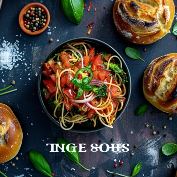 Perfectly cooked Spaghetti Garlic Bread Bowls served and ready to eat - final result