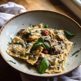 Creamy Tuscan Ravioli recipe