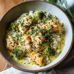 Savory Salmon Broccoli Bowl recipe