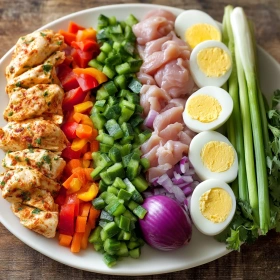 Step-by-step preparation of Chipotle Ranch Chicken Burrito showing ingredients and initial cooking steps