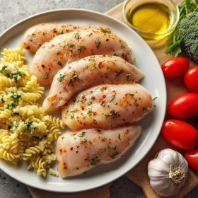Step-by-step preparation of Honey Garlic Crispy Chicken showing ingredients and initial cooking steps