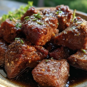 Cooking process for Savory Crockpot Steak Bites showing technique and proper timing