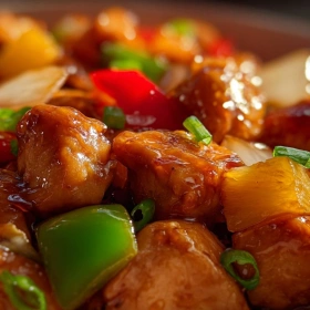 Cooking process for Sweet Pineapple Chicken Delight showing technique and proper timing