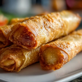 Cooking process for Crispy Homemade Egg Rolls showing technique and proper timing