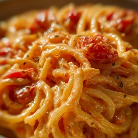 Cooking process for Creamy Tomato Garlic Pasta showing technique and proper timing