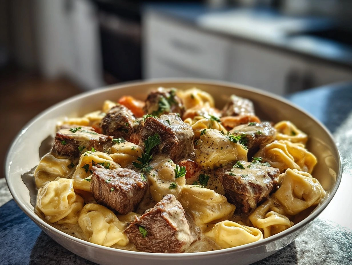 Garlic Steak Tortellini Delight