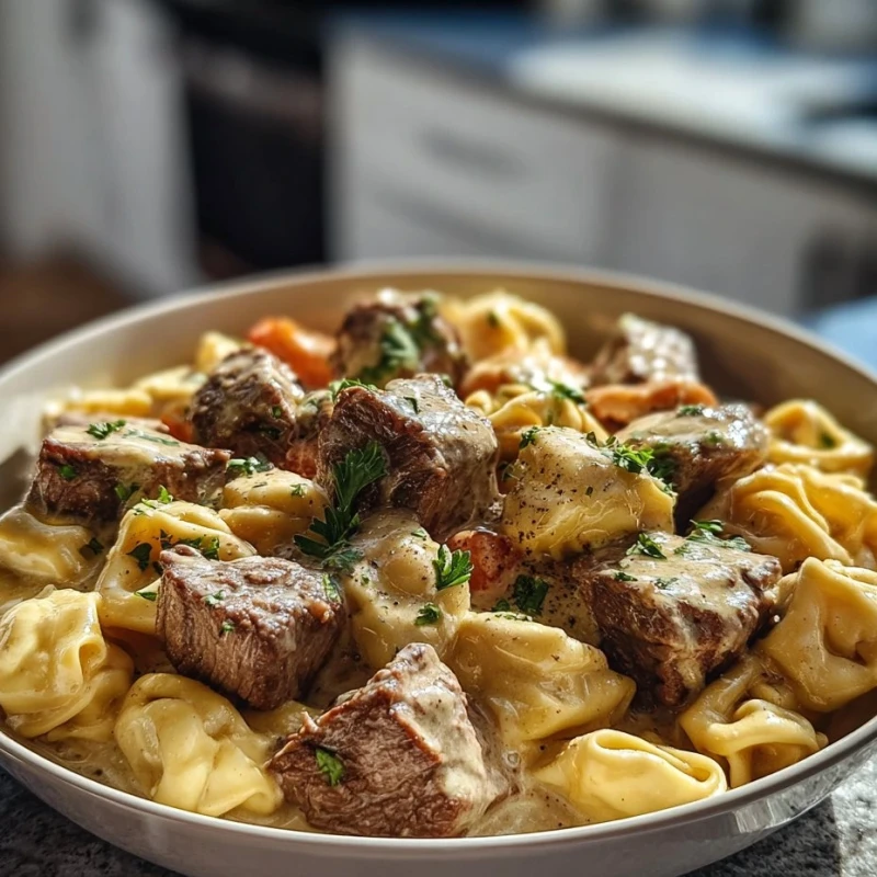 Garlic Steak Tortellini Delight | Sharing My Recipes - Italian-American Comfort Food