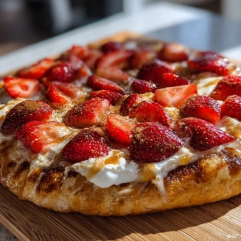 Perfectly cooked Cinnamon-Sugar Delight Pizza served and ready to eat - final result