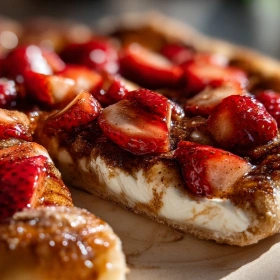 Close-up of Cinnamon-Sugar Delight Pizza showing texture, layers, and glossy finish