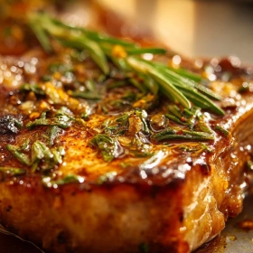 Close-up of Irresistible Pork Chop Marinade showing texture, layers, and glossy finish
