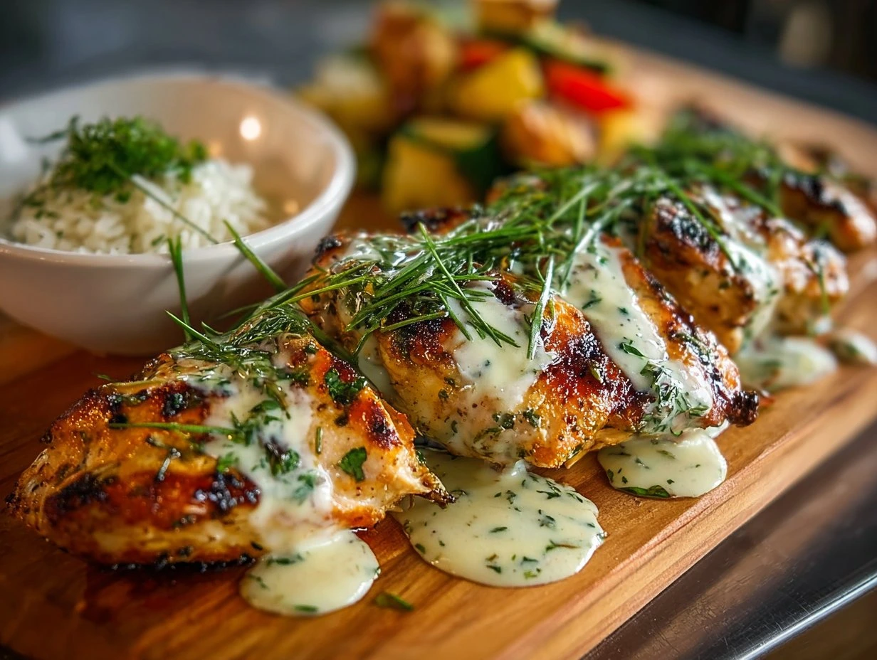 Grilled Herb Chicken with Creamy Sauce