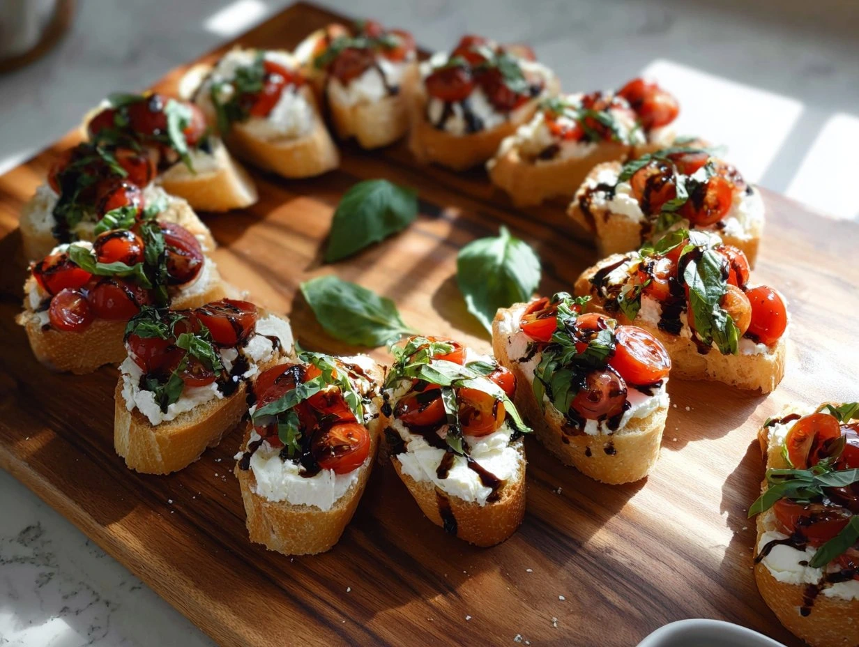 Festive Caprese Crostini Wreath