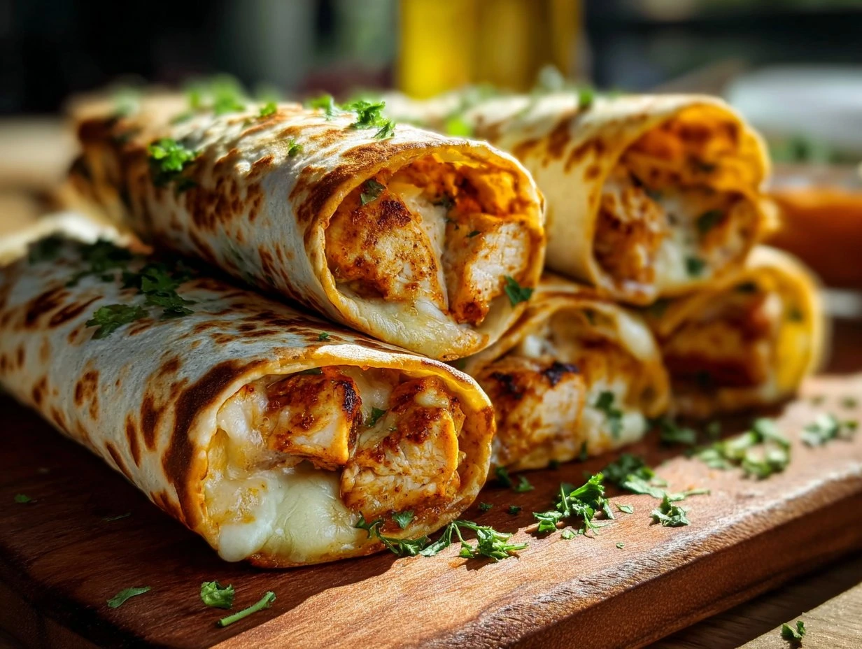 Low Carb Garlic Chicken Wraps