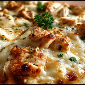 Close-up of Low Carb Garlic Chicken Wraps showing texture, layers, and glossy finish