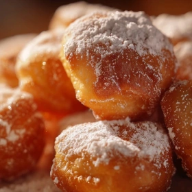 Close-up of Vanilla French Beignets Delight showing texture, layers, and glossy finish