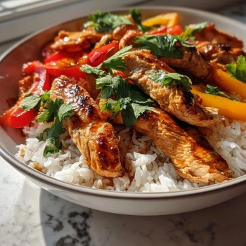Perfectly cooked Zesty Honey Lime Chicken Bowls served and ready to eat - final result