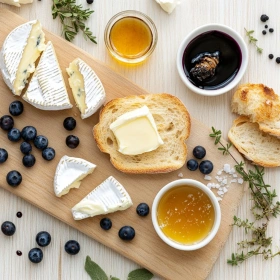 Step-by-step preparation of Gourmet Blueberry Grilled Cheese showing ingredients and initial cooking steps
