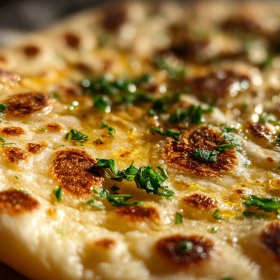 Close-up of Yeast-Free Gluten-Free Naan Delight showing texture, layers, and glossy finish