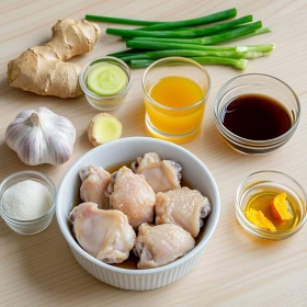 Step-by-step preparation of Crispy Orange Chicken Delight showing ingredients and initial cooking steps