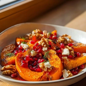 Roasted Pumpkin with Pomegranate Glaze recipe