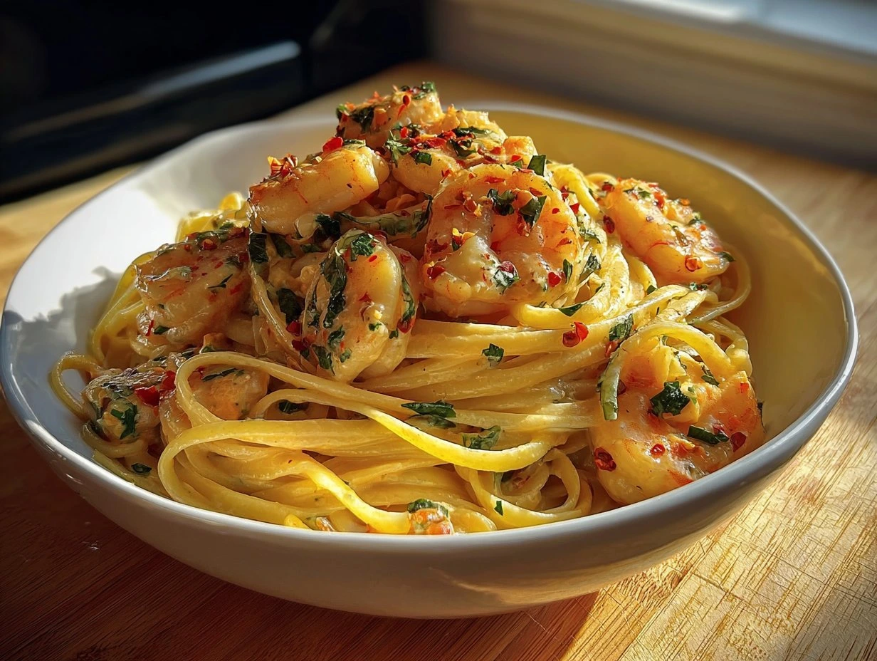 Spicy Creamy Shrimp Pasta Delight