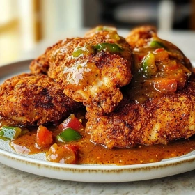 Crispy Cajun Chicken with Creole Sauce recipe