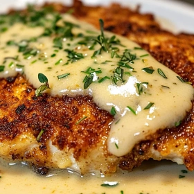 Close-up of Parmesan Crusted Chicken Delight showing texture, layers, and glossy finish