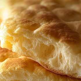 Close-up of Fluffy Gluten-Free Pita Bread showing texture, layers, and glossy finish