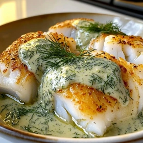 Pan-Seared Cod with Dill Sauce recipe