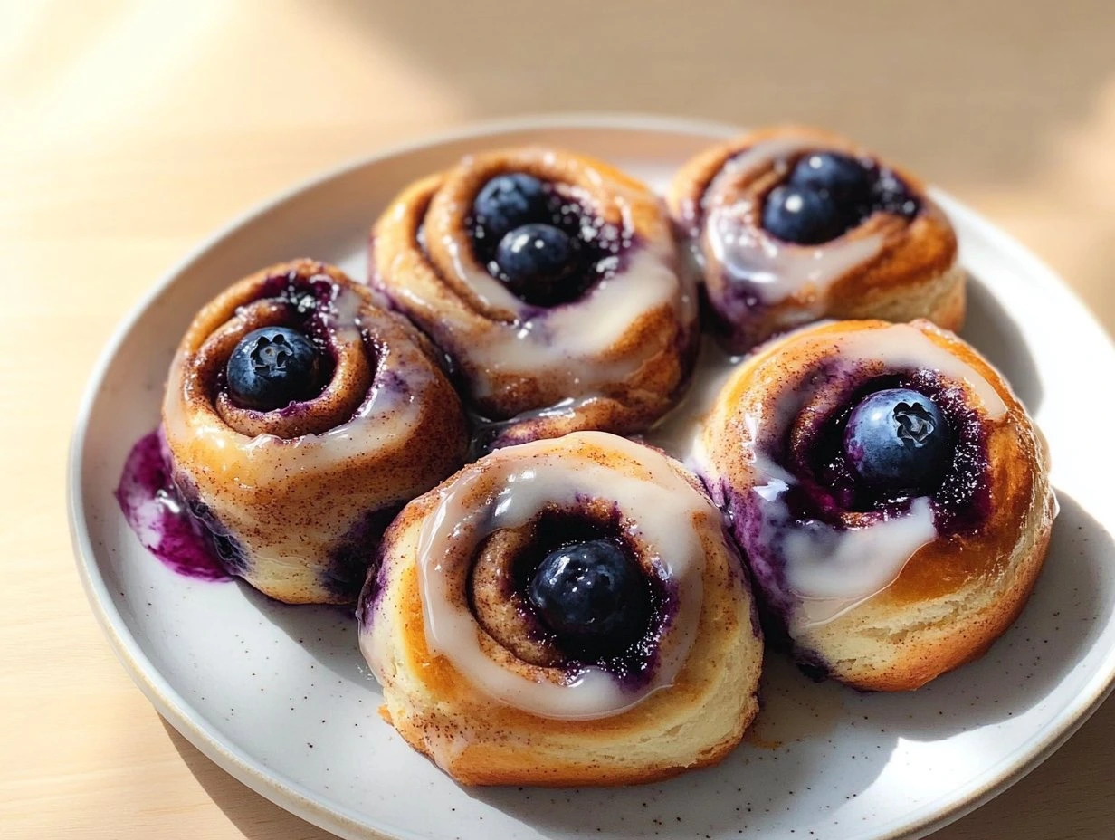 Glazed Blueberry Cinnamon Rolls