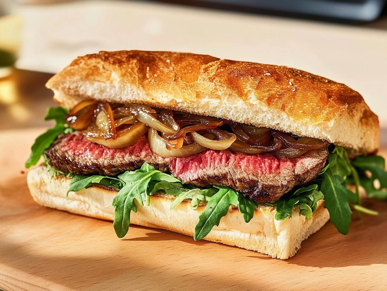 Gourmet Steak Sandwich with Caramelized Onions