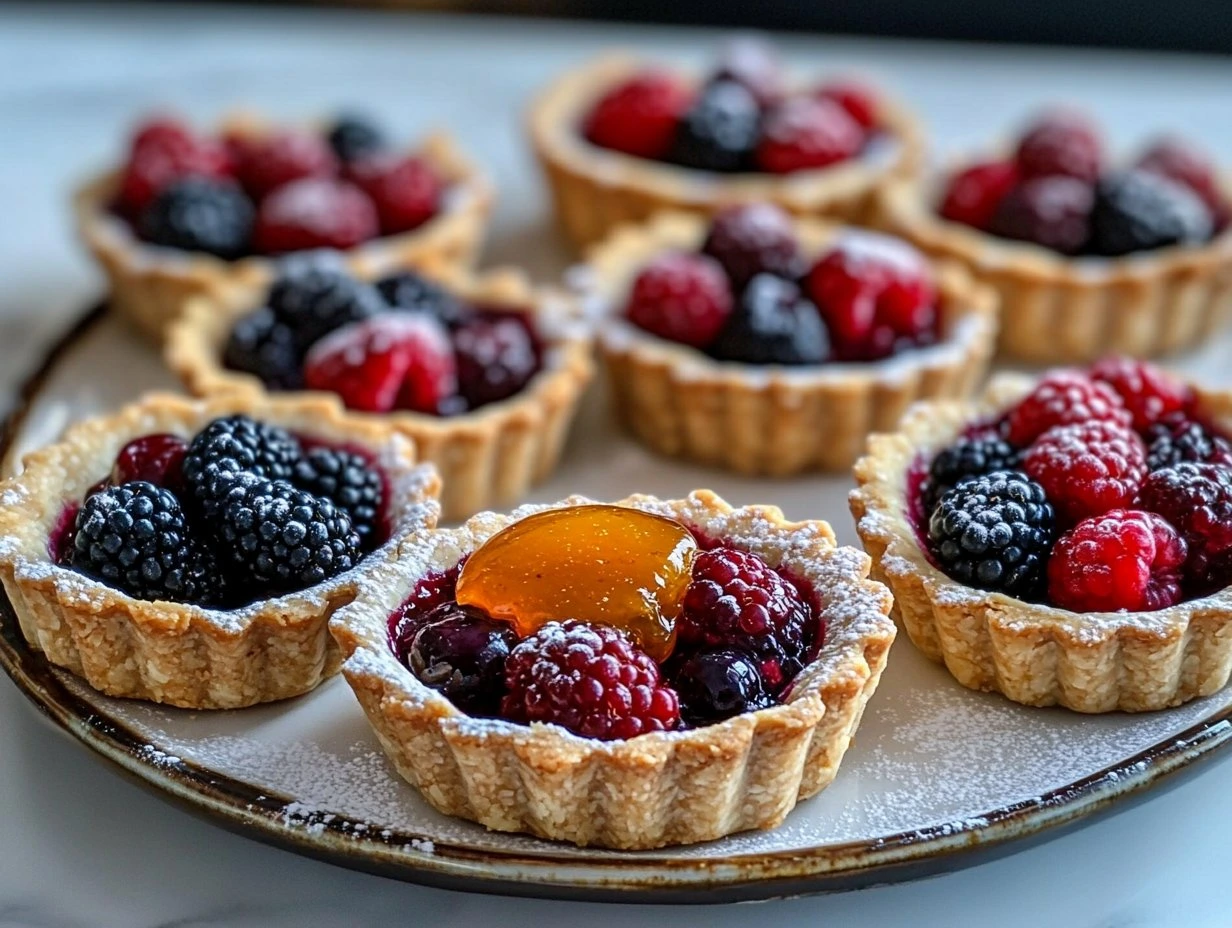 Rustic Berry Tartlets with Almond Crust