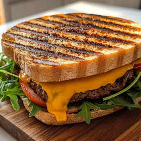 Grilled Cheddar Beef Panini recipe