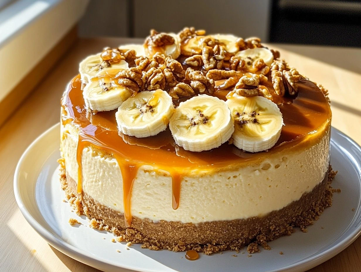 Decadent Banana Caramel Cheesecake