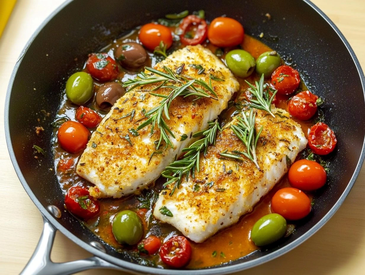 Mediterranean Herb-Crusted Fish Delight