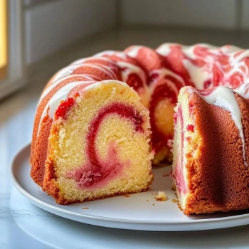 Perfectly cooked Moist Strawberry Milkshake Pound Cake served and ready to eat - final result