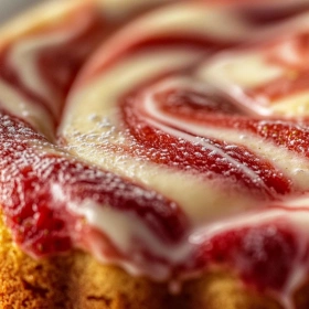Close-up of Moist Strawberry Milkshake Pound Cake showing texture, layers, and glossy finish