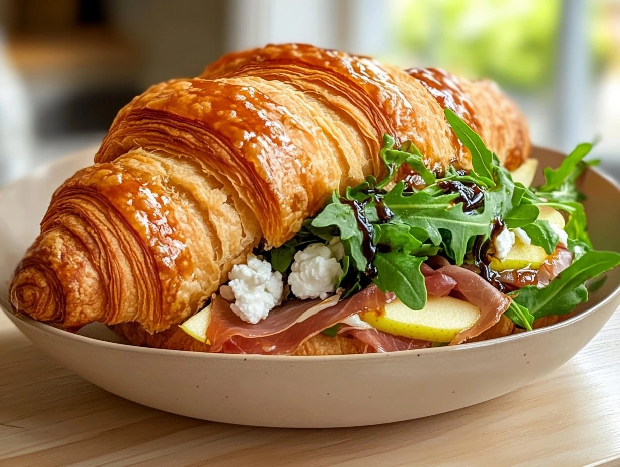 Perfectly cooked Apple & Goat Cheese Croissant Delight served and ready to eat - final result