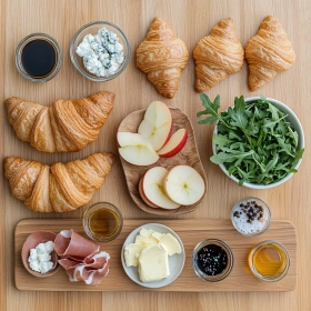 Step-by-step preparation of Apple & Goat Cheese Croissant Delight showing ingredients and initial cooking steps