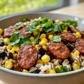 Spicy Sausage and Black Bean Rice recipe