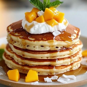 Tropical Coconut Cream Pancakes recipe