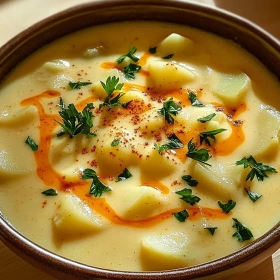 Cozy Cheddar Garlic Potato Soup recipe