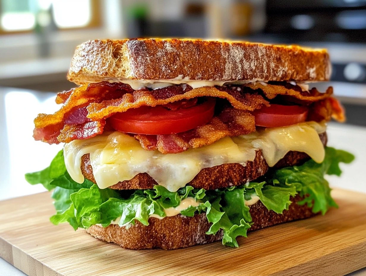 Perfectly cooked Ultimate Crispy Loaded Club Sandwich served and ready to eat - final result