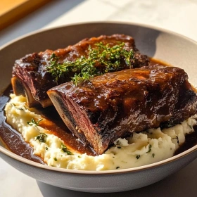 Braised Beef Short Ribs with Herb Mash recipe