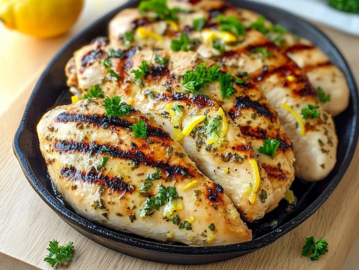 Perfectly cooked Lemon Herb Grilled Chicken Delight served and ready to eat - final result