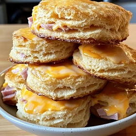 Savory Ham and Cheese Biscuits recipe